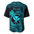 Hawaii Baseball Jersey Fish Hook Tattoo Mix Polynesian Plumeria Turquoise Version LT14 - Polynesian Pride