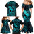 Hawaii Family Matching Mermaid Dress and Hawaiian Shirt Fish Hook Tattoo Mix Polynesian Plumeria Turquoise Version LT14 - Polynesian Pride