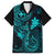 Hawaii Family Matching Off Shoulder Short Dress and Hawaiian Shirt Fish Hook Tattoo Mix Polynesian Plumeria Turquoise Version LT14 Dad's Shirt - Short Sleeve Turquoise - Polynesian Pride