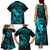 Hawaii Family Matching Tank Maxi Dress and Hawaiian Shirt Fish Hook Tattoo Mix Polynesian Plumeria Turquoise Version LT14 - Polynesian Pride