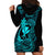 Hawaii Hoodie Dress Fish Hook Tattoo Mix Polynesian Plumeria Turquoise Version LT14 - Polynesian Pride