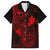 Hawaii Family Matching Mermaid Dress and Hawaiian Shirt Fish Hook Tattoo Mix Polynesian Plumeria Red Version LT14 Dad's Shirt - Short Sleeve Red - Polynesian Pride