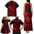 Hawaii Family Matching Tank Maxi Dress and Hawaiian Shirt Fish Hook Tattoo Mix Polynesian Plumeria Red Version LT14 - Polynesian Pride