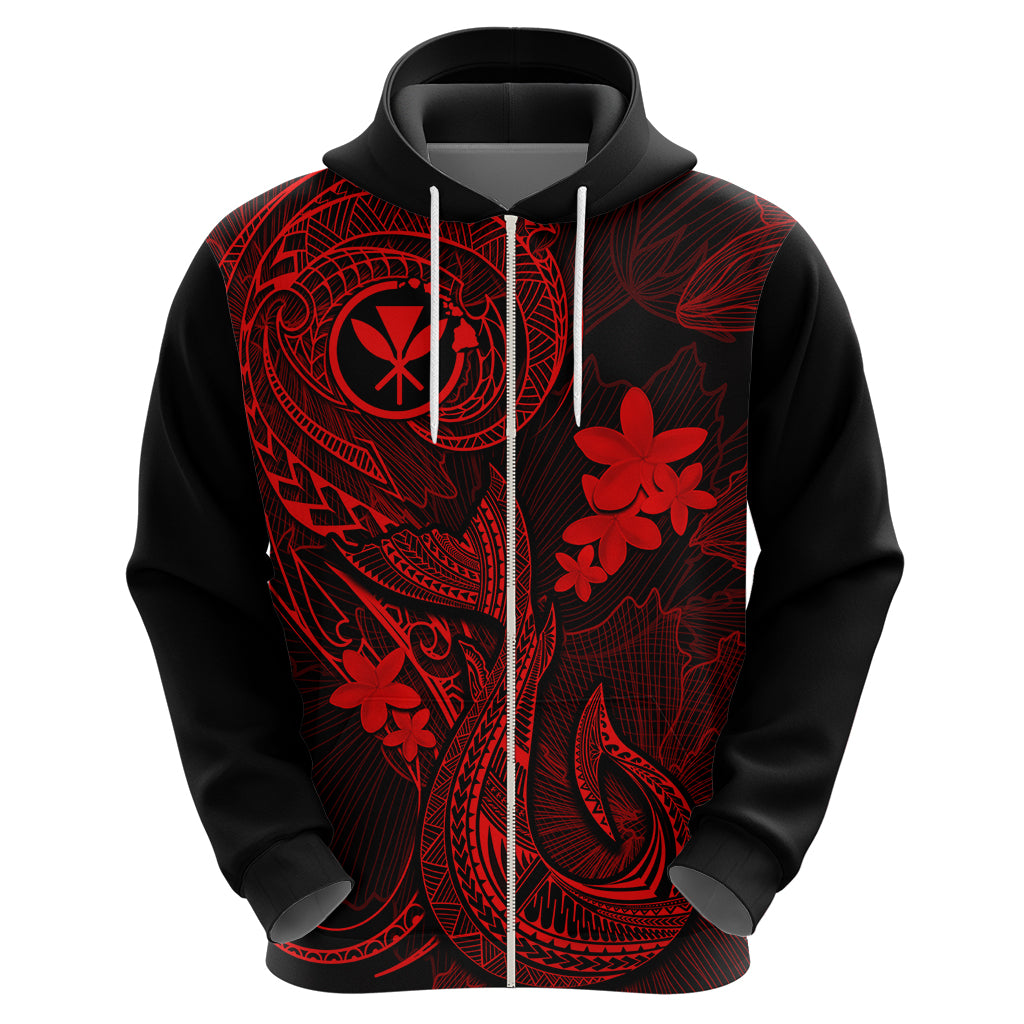 Hawaii Hoodie Fish Hook Tattoo Mix Polynesian Plumeria Red Version LT14 - Polynesian Pride