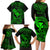 Hawaii Family Matching Long Sleeve Bodycon Dress and Hawaiian Shirt Fish Hook Tattoo Mix Polynesian Plumeria Green Version LT14 - Polynesian Pride