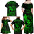 Hawaii Family Matching Off Shoulder Maxi Dress and Hawaiian Shirt Fish Hook Tattoo Mix Polynesian Plumeria Green Version LT14 - Polynesian Pride