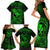 Hawaii Family Matching Short Sleeve Bodycon Dress and Hawaiian Shirt Fish Hook Tattoo Mix Polynesian Plumeria Green Version LT14 - Polynesian Pride