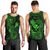 Hawaii Men Tank Top Fish Hook Tattoo Mix Polynesian Plumeria Green Version LT14 - Polynesian Pride