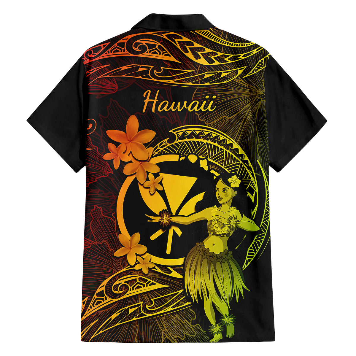Hawaii Family Matching Tank Maxi Dress and Hawaiian Shirt Hula Girl Mix Polynesian Plumeria Reggae Version LT14 - Polynesian Pride