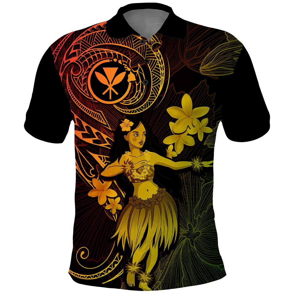 Hawaii Polo Shirt Hula Girl Mix Polynesian Plumeria Reggae Version LT14 Reggae - Polynesian Pride