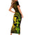 Hawaii Short Sleeve Bodycon Dress Hula Girl Mix Polynesian Plumeria Reggae Version LT14 - Polynesian Pride