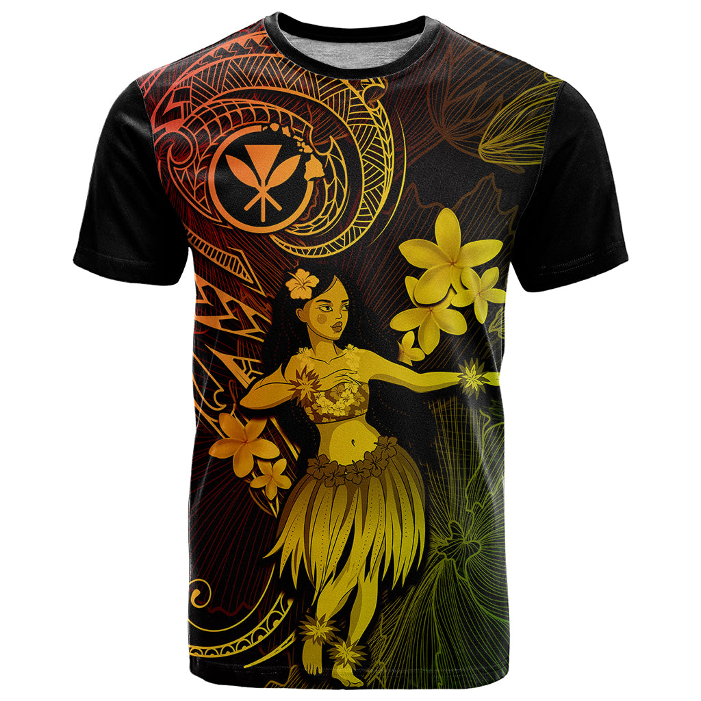 Hawaii T Shirt Hula Girl Mix Polynesian Plumeria Reggae Version LT14 Reggae - Polynesian Pride