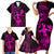 Hawaii Family Matching Short Sleeve Bodycon Dress and Hawaiian Shirt Hula Girl Mix Polynesian Plumeria Pink Version LT14 - Polynesian Pride