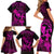 Hawaii Family Matching Short Sleeve Bodycon Dress and Hawaiian Shirt Hula Girl Mix Polynesian Plumeria Pink Version LT14 - Polynesian Pride