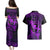 Hawaii Couples Matching Puletasi Dress and Hawaiian Shirt Hula Girl Mix Polynesian Plumeria Purple Version LT14 - Polynesian Pride