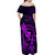 Hawaii Off Shoulder Maxi Dress Hula Girl Mix Polynesian Plumeria Purple Version LT14 - Polynesian Pride