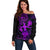 Hawaii Off Shoulder Sweater Hula Girl Mix Polynesian Plumeria Purple Version LT14 Women Purple - Polynesian Pride