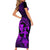 Hawaii Short Sleeve Bodycon Dress Hula Girl Mix Polynesian Plumeria Purple Version LT14 - Polynesian Pride