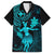 Hawaii Family Matching Long Sleeve Bodycon Dress and Hawaiian Shirt Hula Girl Mix Polynesian Plumeria Turquoise Version LT14 Dad's Shirt - Short Sleeve Turquoise - Polynesian Pride