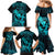 Hawaii Family Matching Mermaid Dress and Hawaiian Shirt Hula Girl Mix Polynesian Plumeria Turquoise Version LT14 - Polynesian Pride