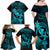 Hawaii Family Matching Off Shoulder Maxi Dress and Hawaiian Shirt Hula Girl Mix Polynesian Plumeria Turquoise Version LT14 - Polynesian Pride