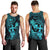 Hawaii Men Tank Top Hula Girl Mix Polynesian Plumeria Turquoise Version LT14 - Polynesian Pride