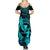 Hawaii Summer Maxi Dress Hula Girl Mix Polynesian Plumeria Turquoise Version LT14 - Polynesian Pride