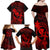 Hawaii Family Matching Off Shoulder Long Sleeve Dress and Hawaiian Shirt Hula Girl Mix Polynesian Plumeria Red Version LT14 - Polynesian Pride