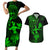 Hawaii Couples Matching Short Sleeve Bodycon Dress and Hawaiian Shirt Hula Girl Mix Polynesian Plumeria Green Version LT14 Green - Polynesian Pride