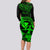 Hawaii Long Sleeve Bodycon Dress Hula Girl Mix Polynesian Plumeria Green Version LT14 - Polynesian Pride