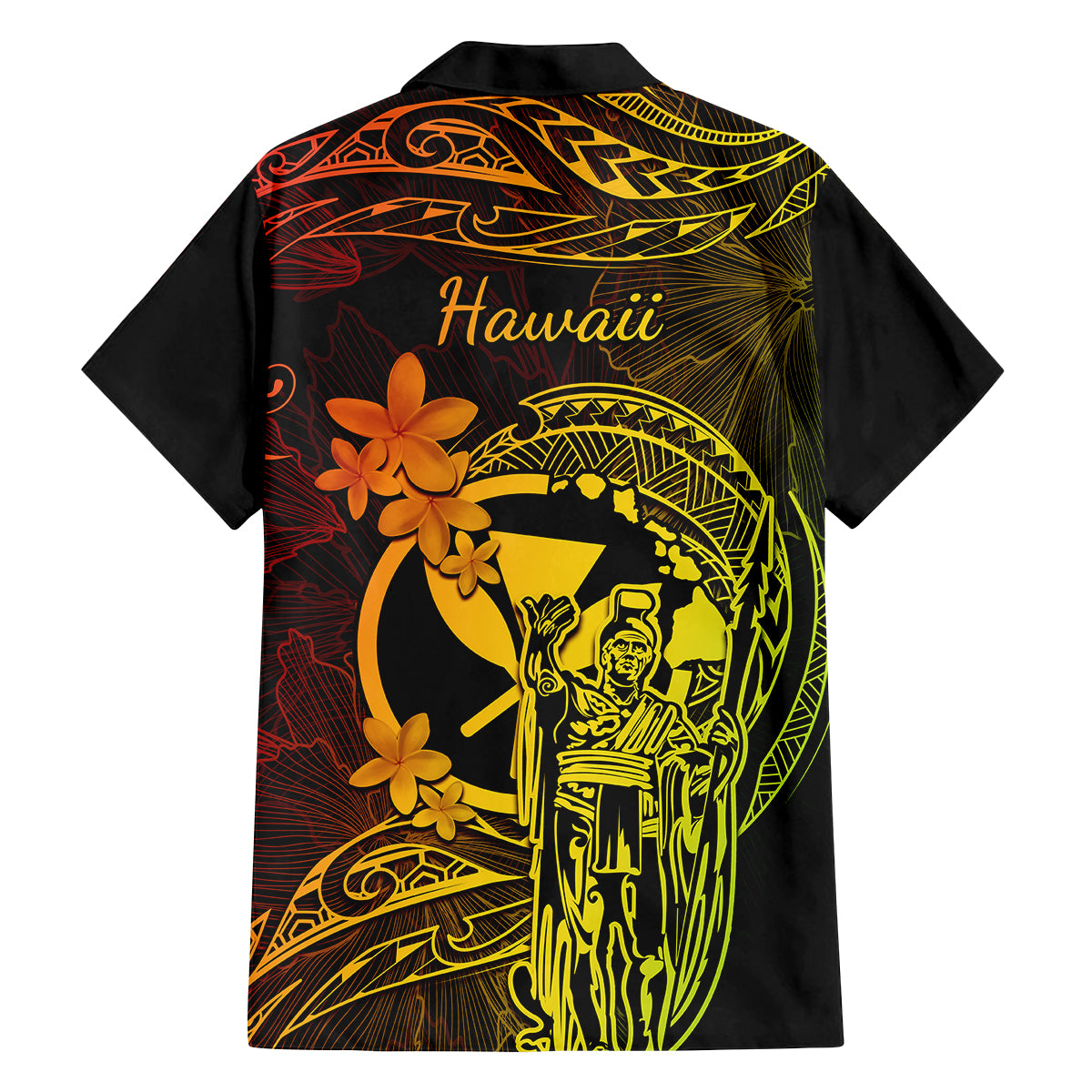 Hawaii Family Matching Short Sleeve Bodycon Dress and Hawaiian Shirt King Kamehameha Mix Polynesian Plumeria Reggae Version LT14 - Polynesian Pride