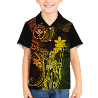 Hawaii Kid Hawaiian Shirt King Kamehameha Mix Polynesian Plumeria Reggae Version LT14 - Polynesian Pride