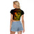 Hawaii Raglan Cropped T Shirt King Kamehameha Mix Polynesian Plumeria Reggae Version LT14 - Polynesian Pride