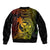 Hawaii Sleeve Zip Bomber Jacket King Kamehameha Mix Polynesian Plumeria Reggae Version LT14 - Polynesian Pride