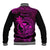 Hawaii Baseball Jacket King Kamehameha Mix Polynesian Plumeria Pink Version LT14 - Polynesian Pride