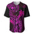 Hawaii Baseball Jersey King Kamehameha Mix Polynesian Plumeria Pink Version LT14 Pink - Polynesian Pride