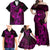 Hawaii Family Matching Off Shoulder Maxi Dress and Hawaiian Shirt King Kamehameha Mix Polynesian Plumeria Pink Version LT14 - Polynesian Pride