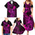 Hawaii Family Matching Summer Maxi Dress and Hawaiian Shirt King Kamehameha Mix Polynesian Plumeria Pink Version LT14 - Polynesian Pride