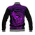 Hawaii Baseball Jacket King Kamehameha Mix Polynesian Plumeria Purple Version LT14 - Polynesian Pride