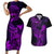 Hawaii Couples Matching Short Sleeve Bodycon Dress and Hawaiian Shirt King Kamehameha Mix Polynesian Plumeria Purple Version LT14 Purple - Polynesian Pride