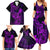 Hawaii Family Matching Summer Maxi Dress and Hawaiian Shirt King Kamehameha Mix Polynesian Plumeria Purple Version LT14 - Polynesian Pride