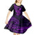 Hawaii Kid Short Sleeve Dress King Kamehameha Mix Polynesian Plumeria Purple Version LT14 - Polynesian Pride