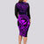 Hawaii Long Sleeve Bodycon Dress King Kamehameha Mix Polynesian Plumeria Purple Version LT14 - Polynesian Pride