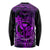 Hawaii Long Sleeve Shirt King Kamehameha Mix Polynesian Plumeria Purple Version LT14 - Polynesian Pride