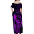 Hawaii Off Shoulder Maxi Dress King Kamehameha Mix Polynesian Plumeria Purple Version LT14 - Polynesian Pride