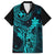 Hawaii Family Matching Tank Maxi Dress and Hawaiian Shirt King Kamehameha Mix Polynesian Plumeria Turquoise Version LT14 Dad's Shirt - Short Sleeve Turquoise - Polynesian Pride