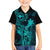 Hawaii Kid Hawaiian Shirt King Kamehameha Mix Polynesian Plumeria Turquoise Version LT14 - Polynesian Pride