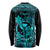 Hawaii Long Sleeve Shirt King Kamehameha Mix Polynesian Plumeria Turquoise Version LT14 - Polynesian Pride