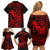 Hawaii Family Matching Off Shoulder Short Dress and Hawaiian Shirt King Kamehameha Mix Polynesian Plumeria Red Version LT14 - Polynesian Pride