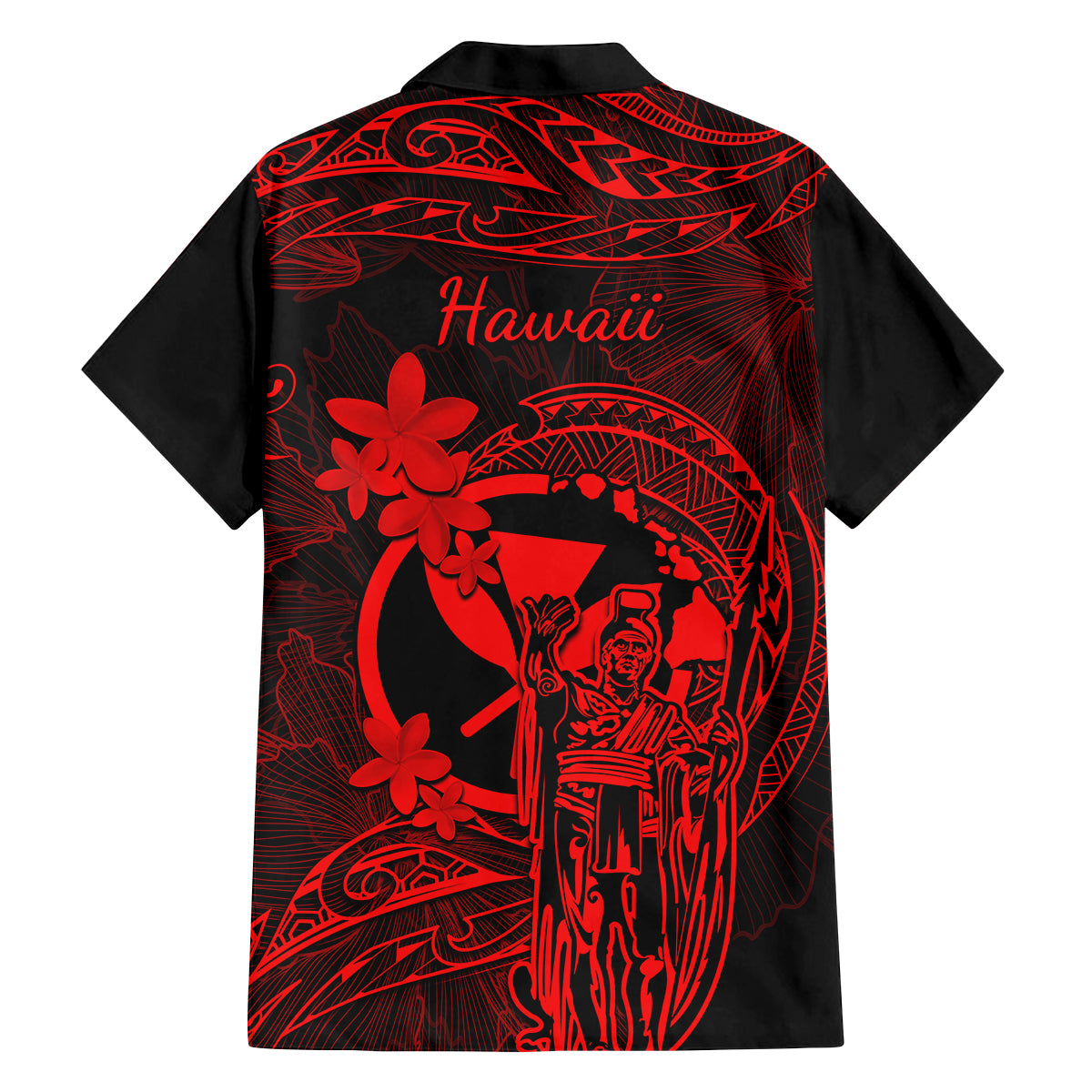 Hawaii Family Matching Puletasi Dress and Hawaiian Shirt King Kamehameha Mix Polynesian Plumeria Red Version LT14 - Polynesian Pride